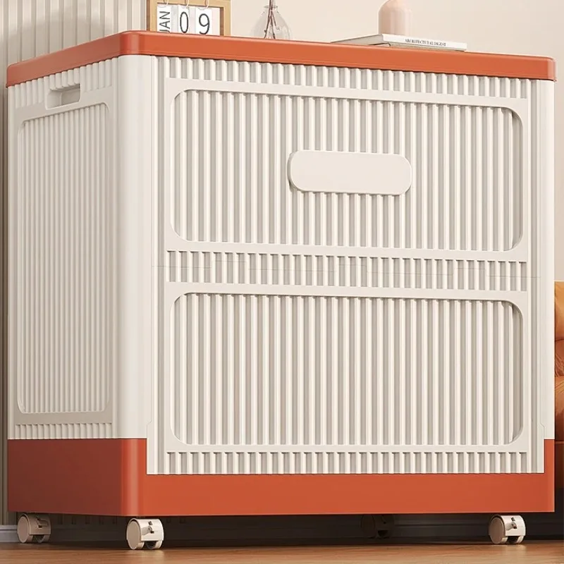 

‌Jumbo Flip-Top Clothes Storage Bin-Mobile Foldable Organizer for Bedding Seasonal Wardrobe & Underbed, Heavy-Duty Home Cabinets