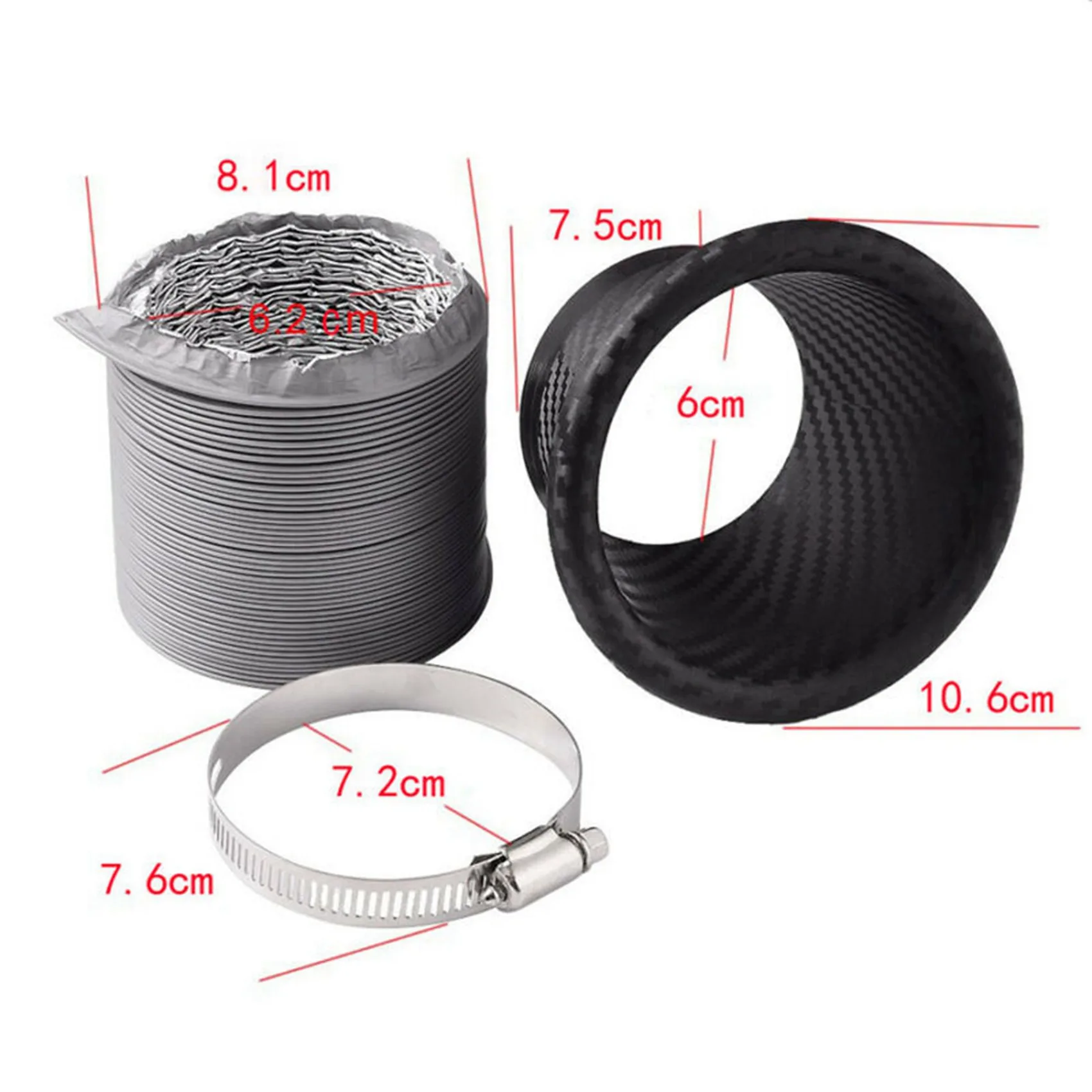 

2 Set Car Front Bumper Turbo Air Intake Pipe Turbine Funnel Kit Carbon Fiber Style Auto Turbo Air Intake Pipe Kit