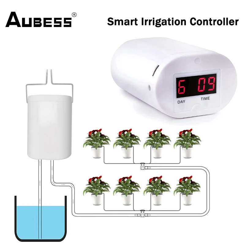 

Aubess Auto Drip Irrigation 12/16 Pump Automatic Watering System Timer Balcony Garden Plants Drip Smart Irrigation Controller