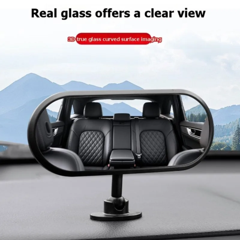 Super Sale Car Rearview Mirror Auxiliary Mirror Large Field of View Baby Observation Mirror Interior Windshield Mount Suction Cu