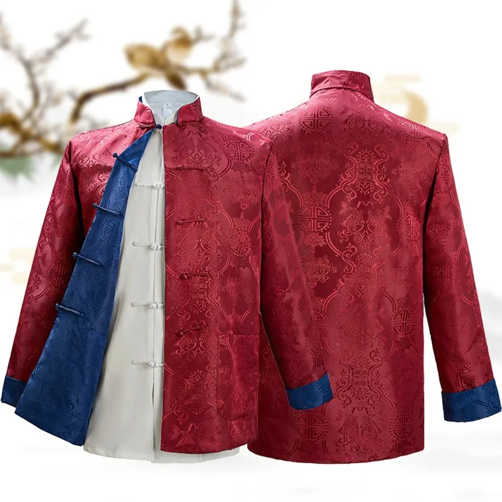 

Тонкая мужская одежда Hanfu, традиционная китайская одежда, модная одежда, топы, пальто, винтажная куртка кунг-фу в этническом стиле, мужская куртка в стиле Харадзюку