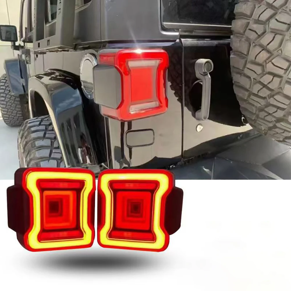 

Lantsun J387 Tunnel Tail Lamp ABS Rear Light LED Tail Lights Brake Lights for Jeep for Wrangler JK07-17, 1-Pair