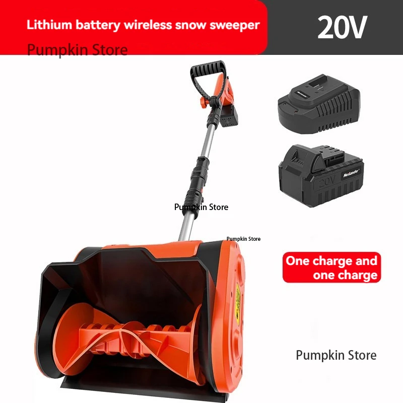 Electric Lithium-ion Hand-pushed Snow Thrower, Small School Road Snow Clearing Artifact Plow Road Greenhouse Blower