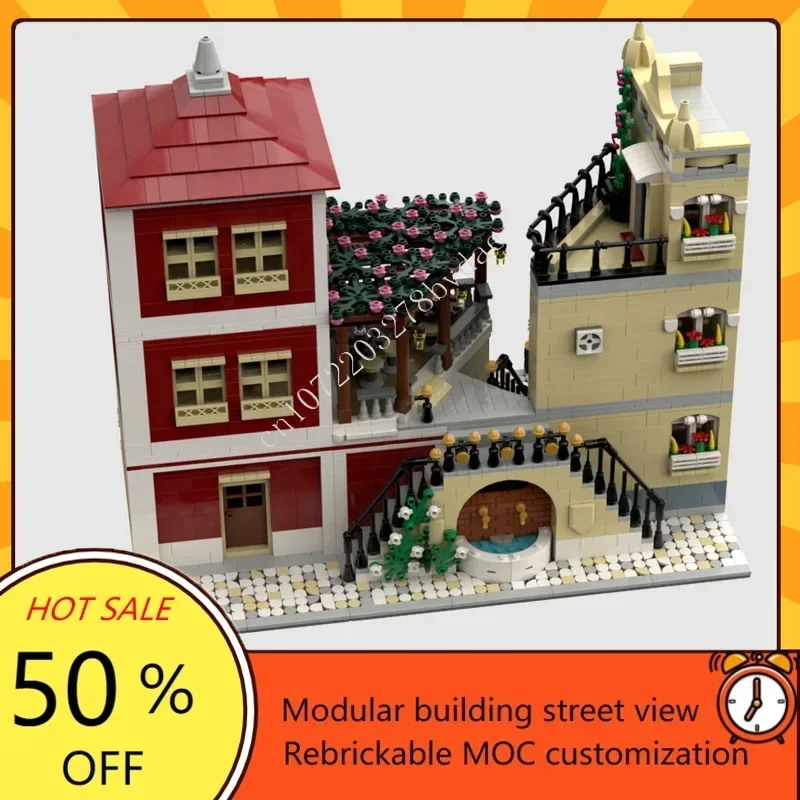 4004 قطعة وحدات MOC مجموعة ألغاز مخصصة-إبداعية لشبونة عرض الشارع العمارة نموذج بناء لتقوم بها بنفسك تجميع لعبة تعليمية هدية