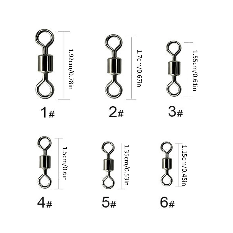 الفولاذ المقاوم للصدأ الخرز الصيد قطب 10 قطعة الصلبة موصل الكرة تحمل المفاجئة الصيد يدور المتداول #6