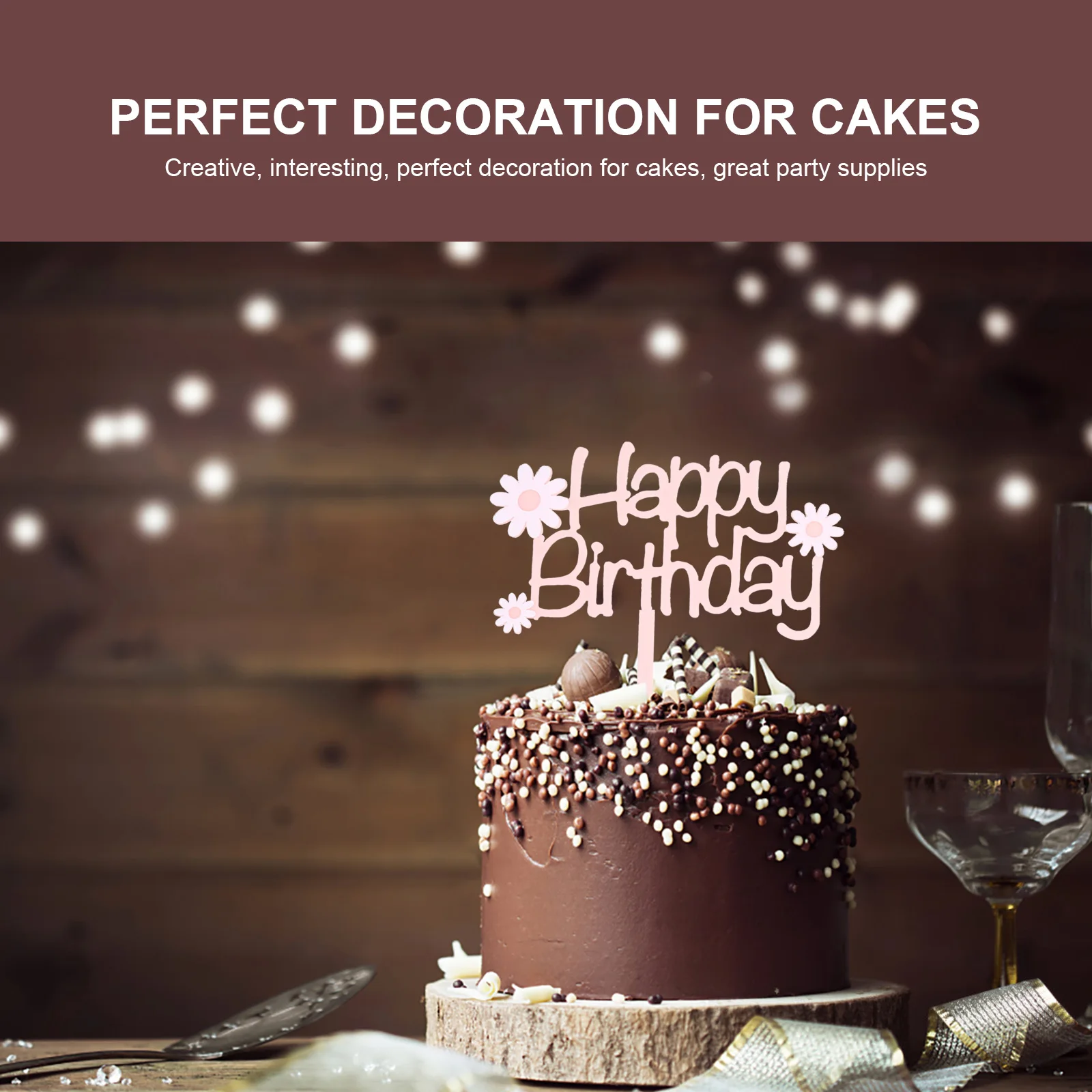 

6 set Daisy Flower Topper Premium Cupcake Dessert Decoration Creative Picks Delicate Decorative Pick Birthday Party Unique