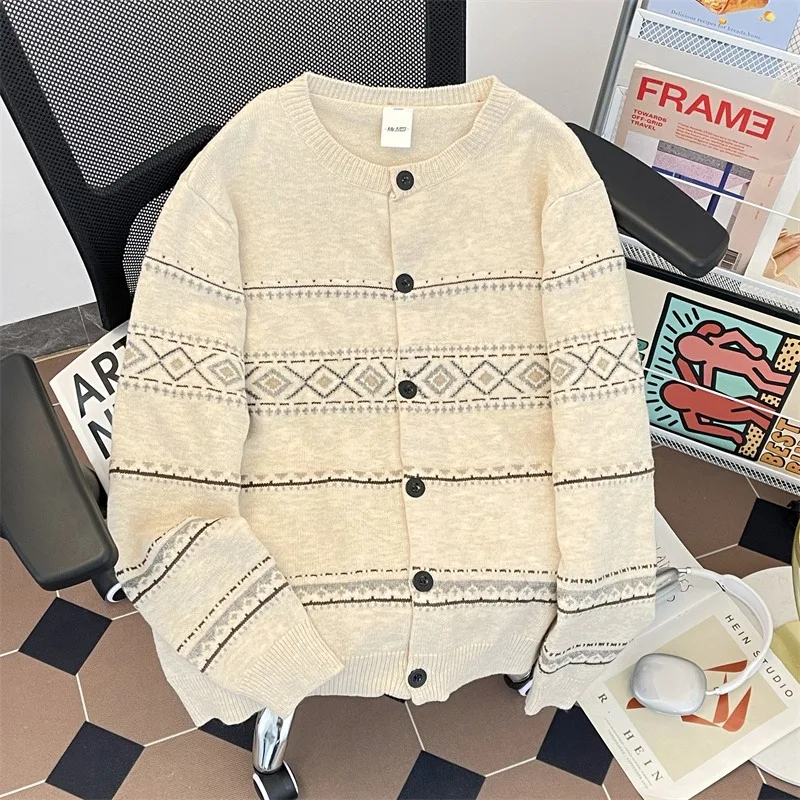 

Осенне-зимний вязаный шерстяной кардиган большого размера 250 Pou High nce College Aosphere, верхняя одежда с фактурной текстурой