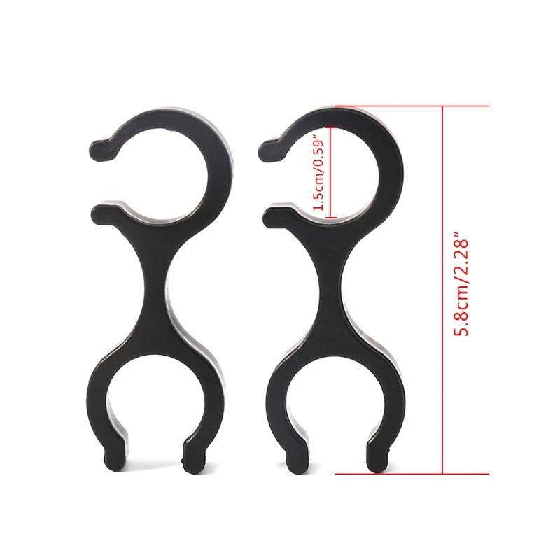 2PCS Outdoor Walking Stick Holders Trekking Poles Clamp Double Rods Buckles Pole Rod Connectors Hiking Pole Clips, Black