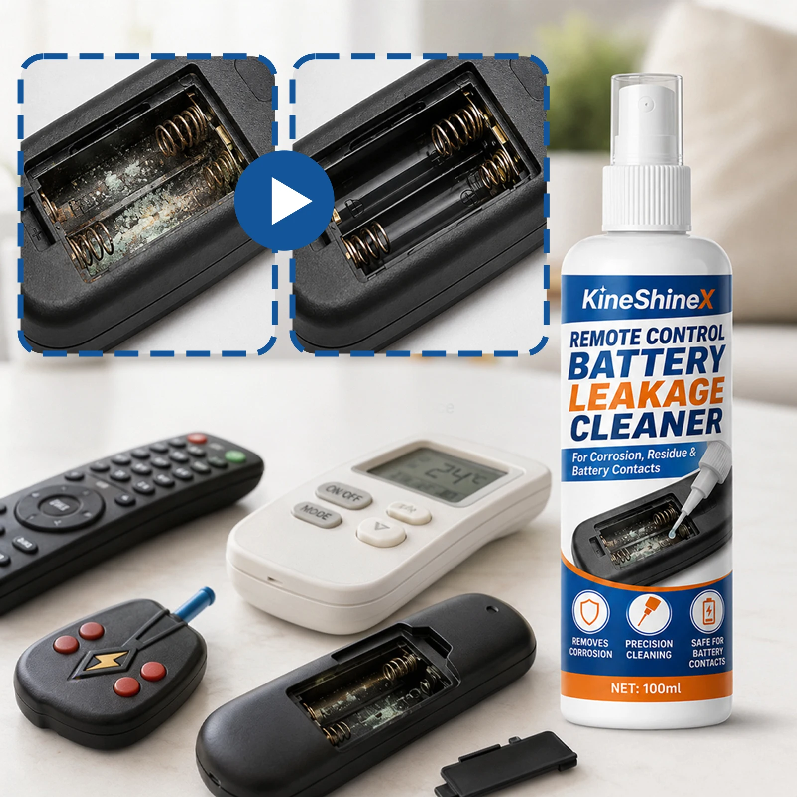 Remote Control Battery Leakage Cleaner Professional Battery Acid Corrosion Cleaner Remote Control Used Safe For Battery Contacts