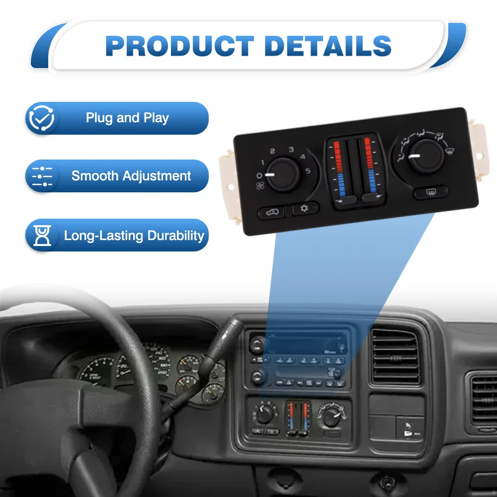 

A/C Heater Climate Control Module for Cadillac Escalade Chevrolet Silverado GMC Sierra Yukon XL Air Conditioner Adjustment Panel
