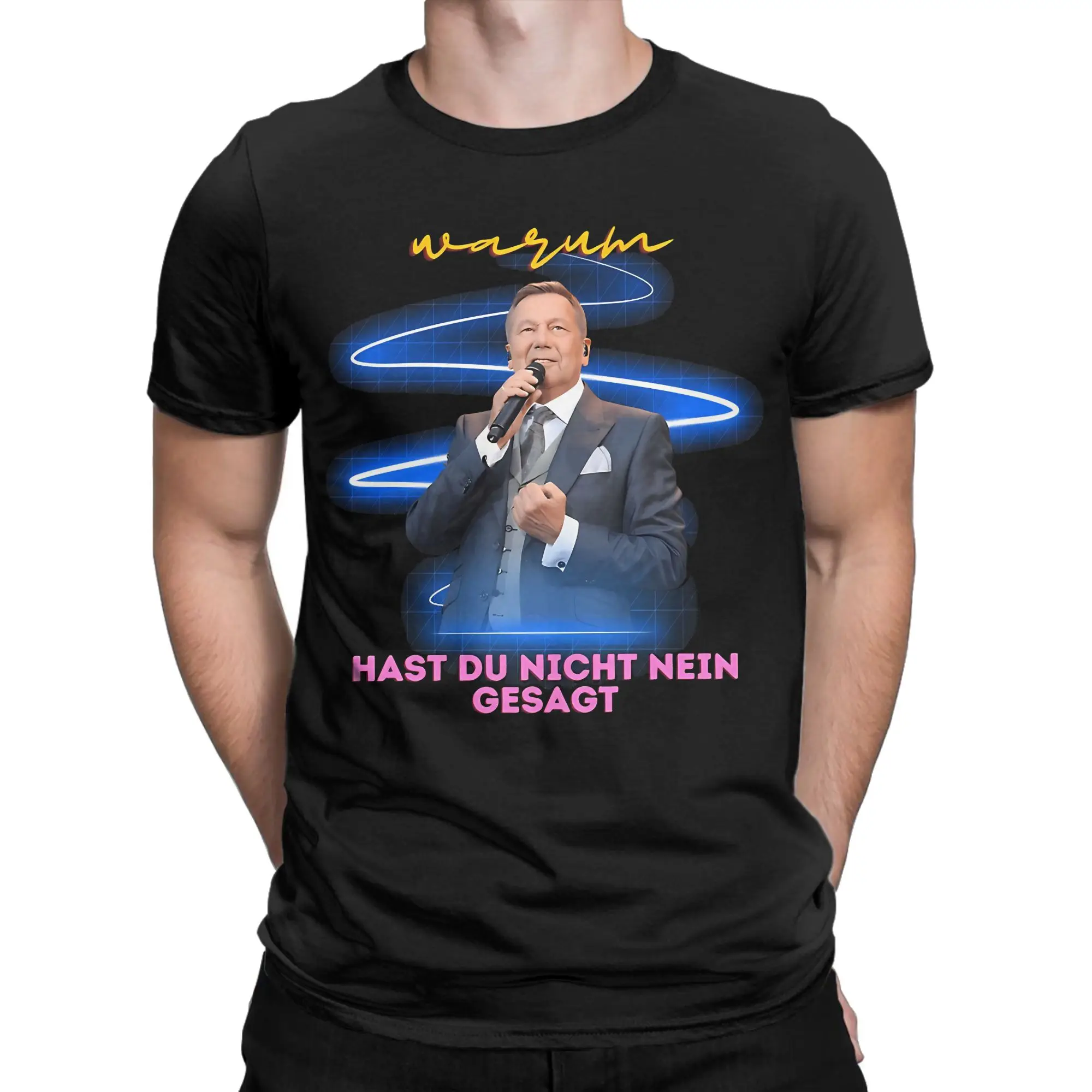 roland kaiser eurovisions 2026 Men T Shirt  Humorous Tee Shirt Short Sleeve Round Neck T-Shirt Cotton Printed Clothes