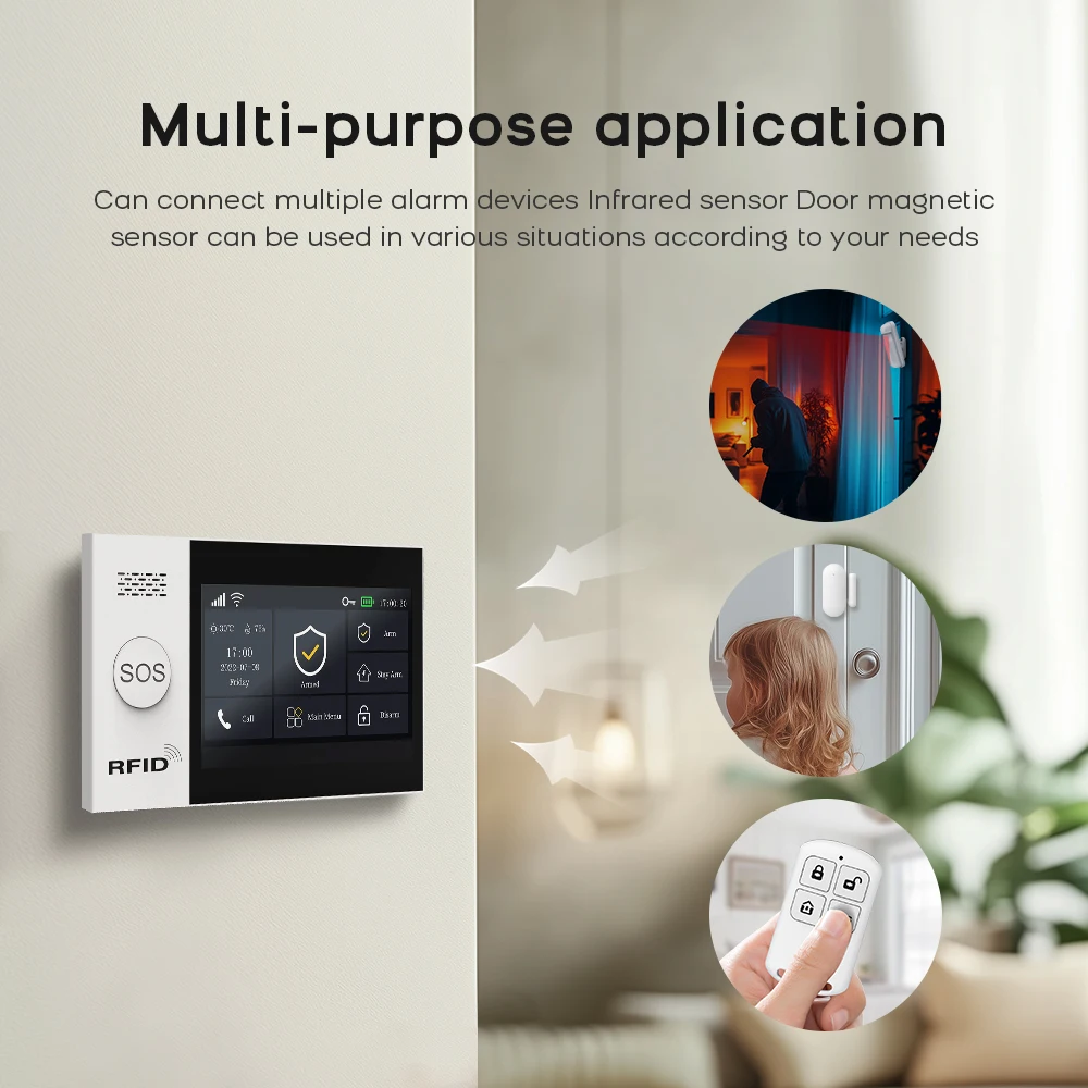 Tuya 4G Home Alarm Smart Home WIFI Security Alarms For Home House Touch Screen Apartment Alarms Support Smart Life APP Alexa - Image 4