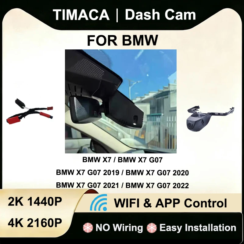 

for BMW X7 for BMW X7 G07 2019 2020 2021 2022 Dash Cam Front Rear Camera DVR 2K 4K 2160P Wifi Plug and Play Video Recorder