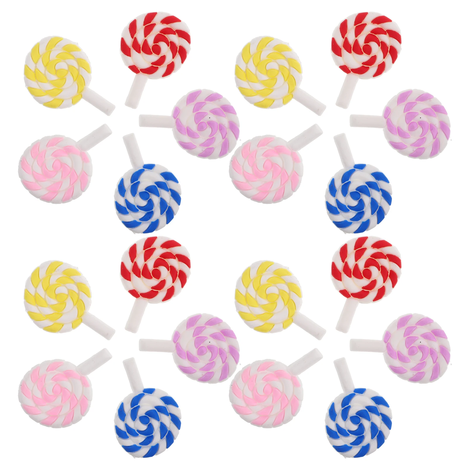 

20 Pcs Lollipop Accessories Colorful Charms Crafts Clay Pendant Christmas Decor Swirls Toy Props DIY Sweets