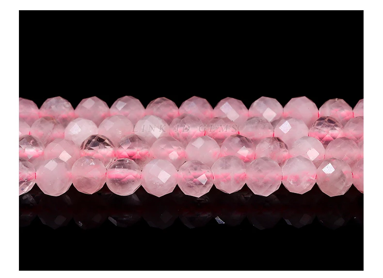 Natürliche facettierte rosa Quarzperlen 2 3 4mm lose Zwischenperlen kleine Edelsteine für Schmuckherstellung DIY Halskette Armband Zubehör – Detail 7
