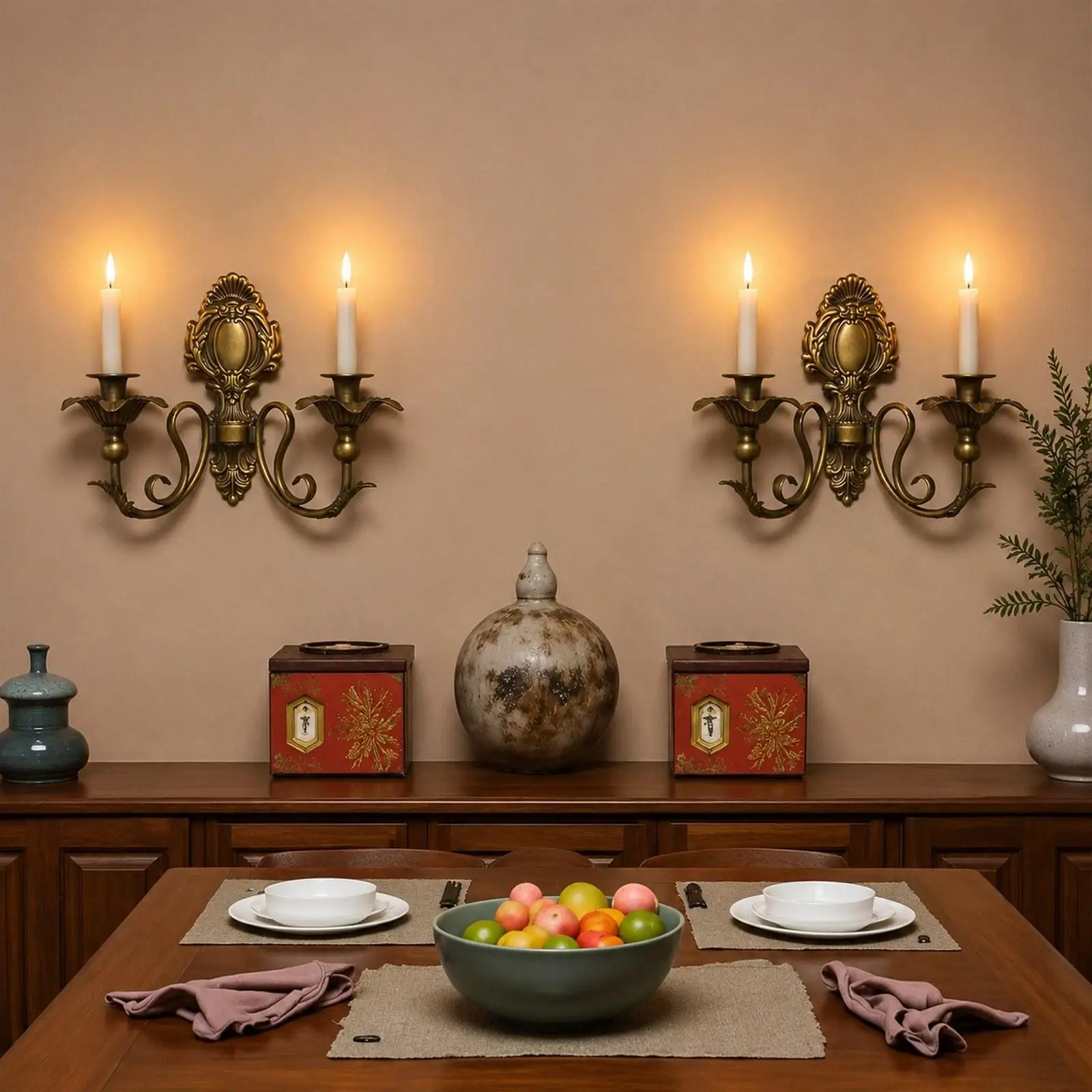 Lámpara de pared rústica con portavelas para decoración de chimenea - imagen 2
