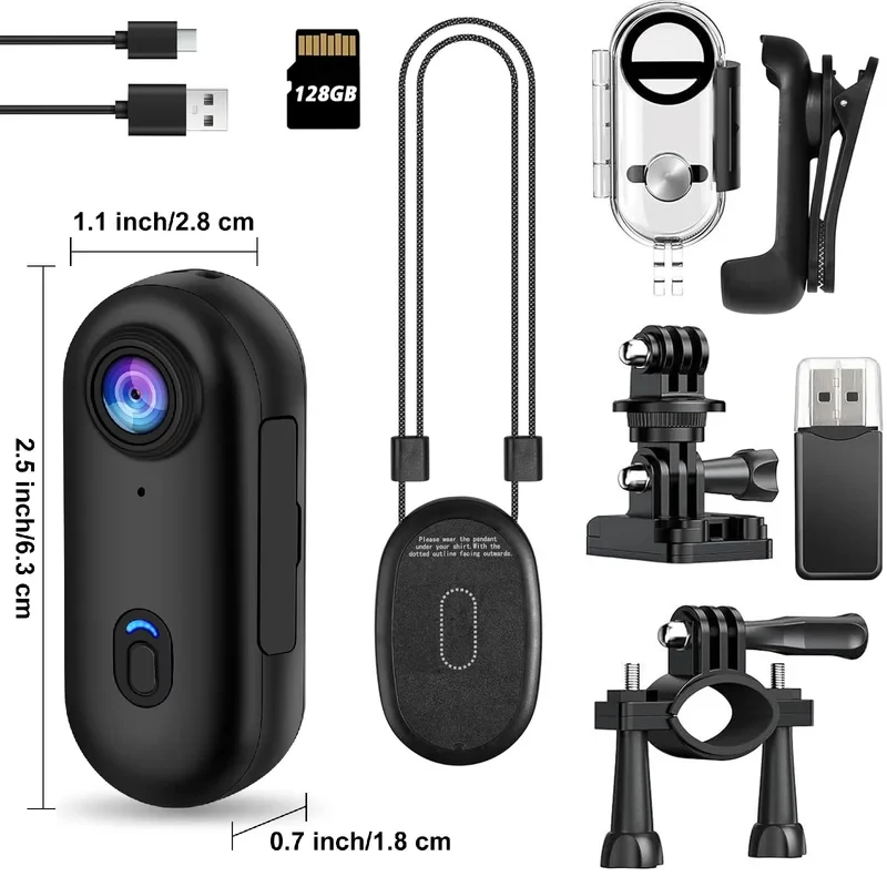 

4K Mini WiFi Magnetic POV Body Sport Action Cameras Pocket Video vlogging Wireless Helmet Motorcycle Waterproof Bike HD Recorder