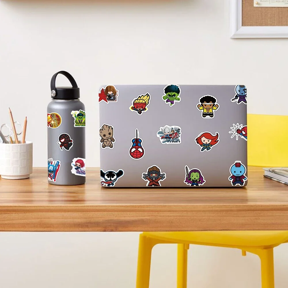 Disney The Avengers Marvel Stickers for Laptop Phone Snowboard Luggage Fridge DIY Decal Kid Toy Graffiti Sticker Gift