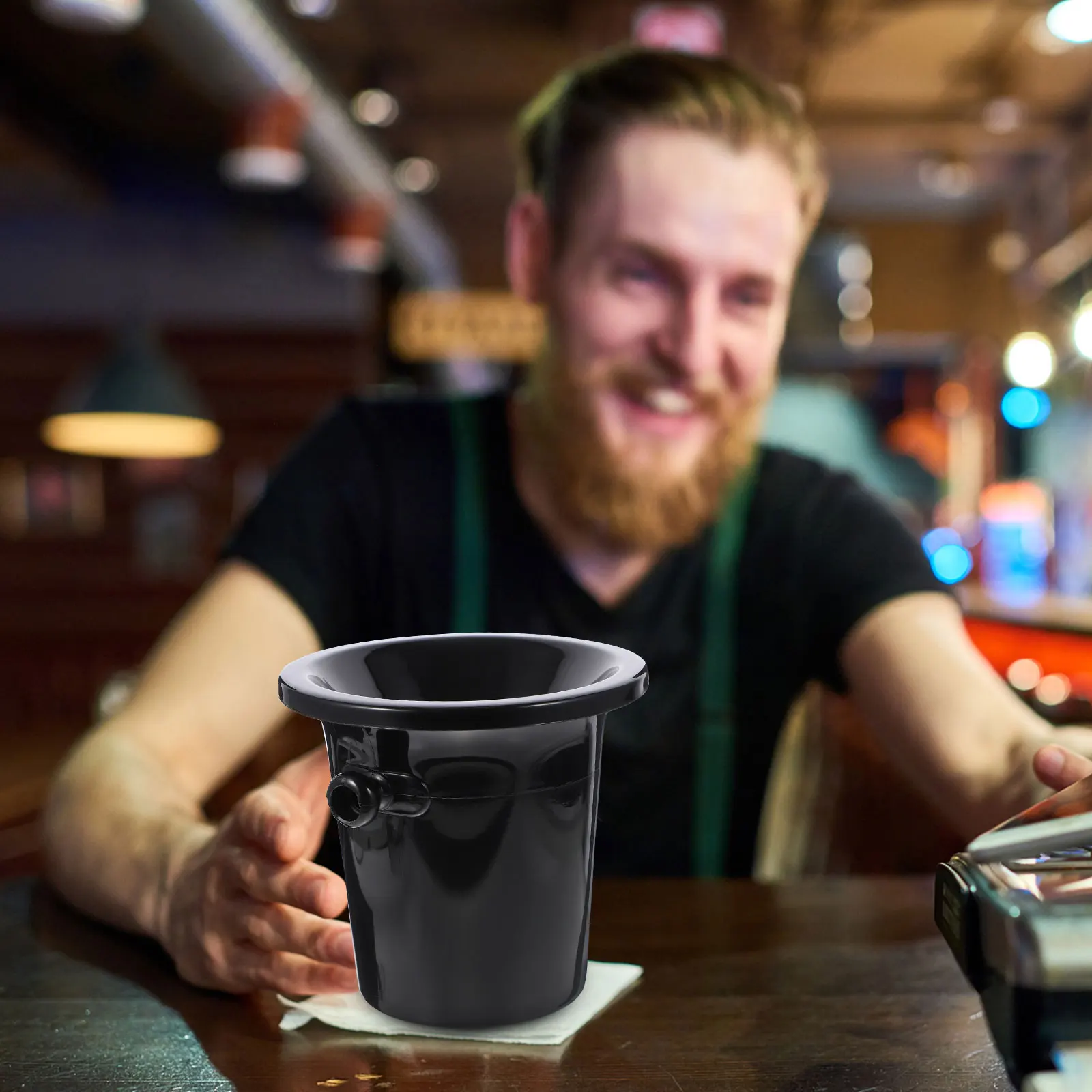 

3 шт. пластиковое ведро для льда с круглыми двойными ушками, дегустация вина, плевательница, черный, большой емкости, бар, вечеринка, охладитель, ванна для напитков, портативная для