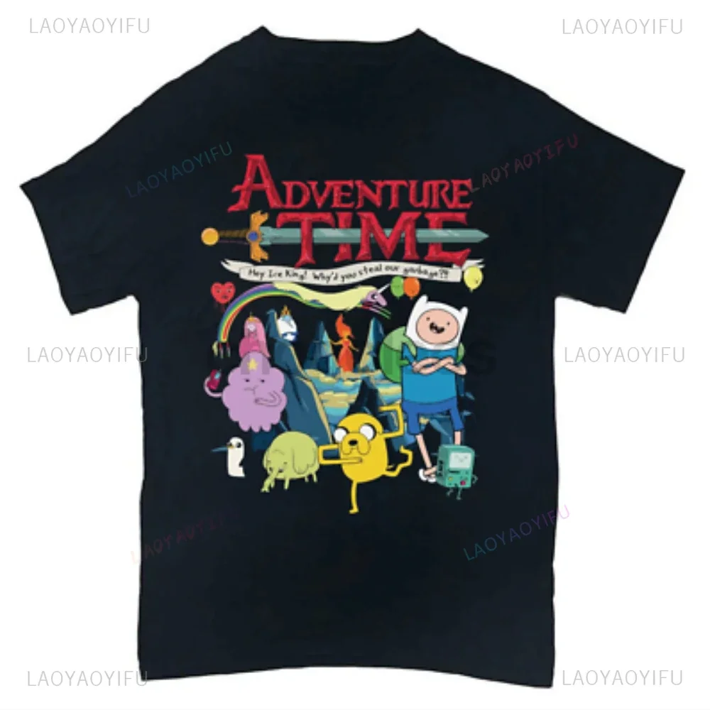 Adventure Time Cotton T Shirt Funny Cartoon Printing T Shirt for Men and Women Casual Wear Classic Anime Graphic Man\'s T Shirts