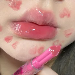 Heart-shaped Jelly Lipstick Mirror Waterproof Non-stick Cup Solid Lip Gloss Clear Makeup Long Lasting Moisturizing Lipstick Pen