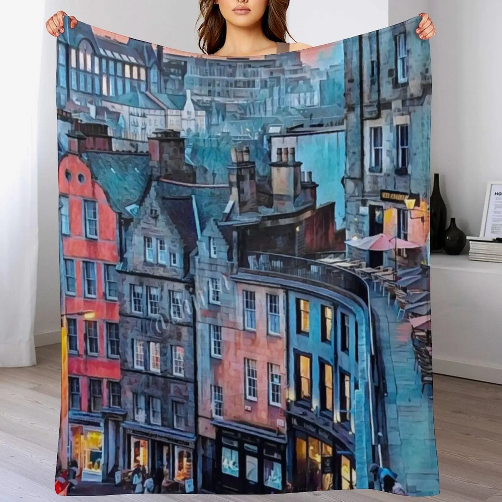 

Edinburgh Throw Blanket For Decorative Sofa For Sofa Thin cosplay anime wednesday Blankets