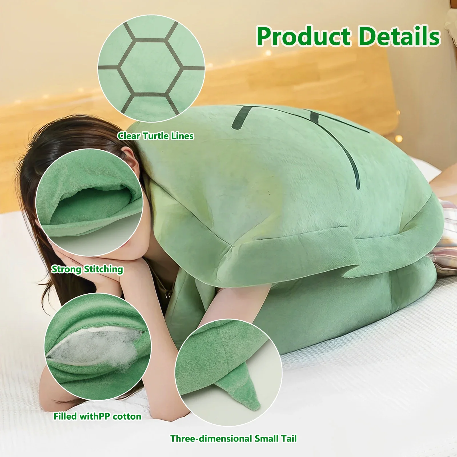 Wearable Turtle Shell Pillows Extra Large Soft Plush Stuffed Turtle Pillow Funny Dress Up Creative Tortoise Costume Toy 100cm