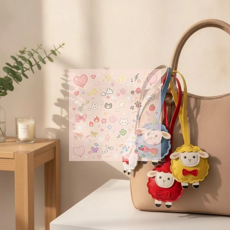Cute Sheep PU Leather Keychain Cartoon Lamb Bag Charm Pendant For Backpack Car Key Holder Decoration New Year Gift 2027
