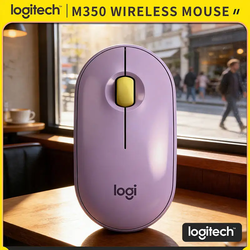 

Logitech M350 Wireless Office Mouse - Minimalist Pebble Build Dual Connectivity Quiet Operation 18-Month Battery Windows Fit
