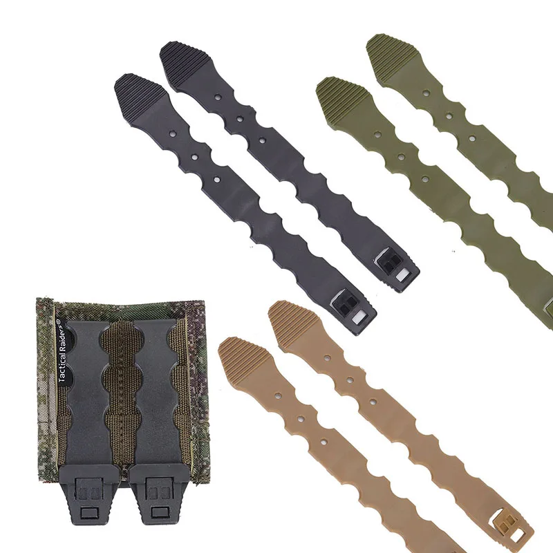 2Pcs Tactical Durable Molle System Malice Clips Strap Buckle Accessory Nylon Quick Release Strip Fits For Magazine Pouch