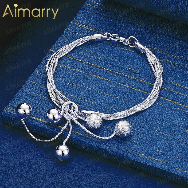 925 Sterling Silver Mixed Bead Tassel Bracelet for Women's Parties Banquets Weddings High-quality Fashion Gifts and Jewelry
