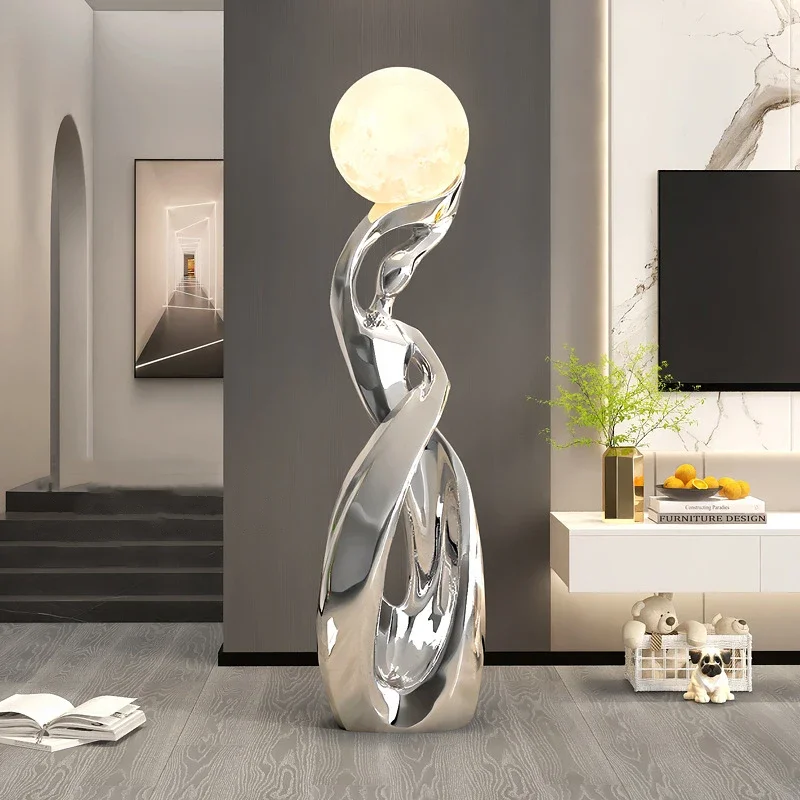 Home Decoration Sculpture Statue Decoration Abstract Art Women's Lighting Floor Decoration Living Room Resin Animal Statue