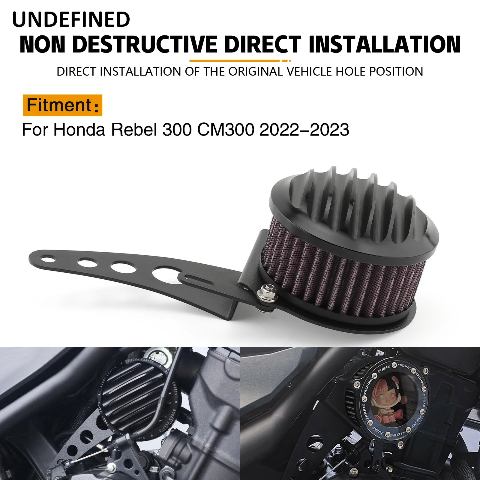 Motorcycle Air Cleaner Right Side Cover Decorative Accessories For Honda Rebel 300 CM300 2022-2023 CNC Aluminum