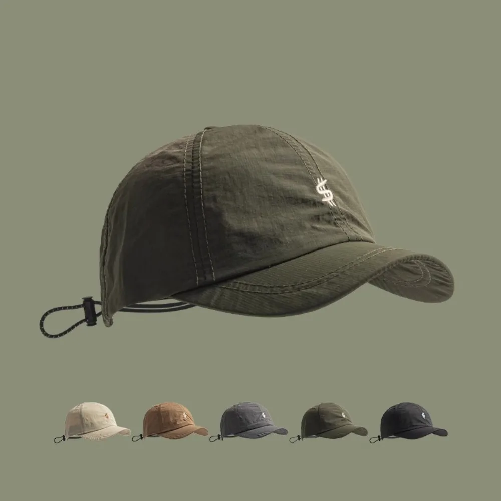 Bonés de beisebol retrô de aba curta, chapéu esportivo fino de secagem rápida, protetor solar, chapéu de sol respirável masculino