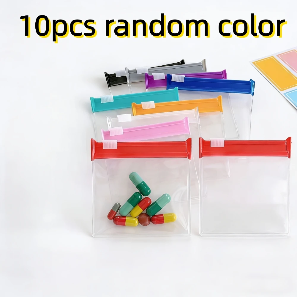 Pill bag mixed set, medicine box storage bag with sliding zipper, reusable storage bag, suitable for travel and home office