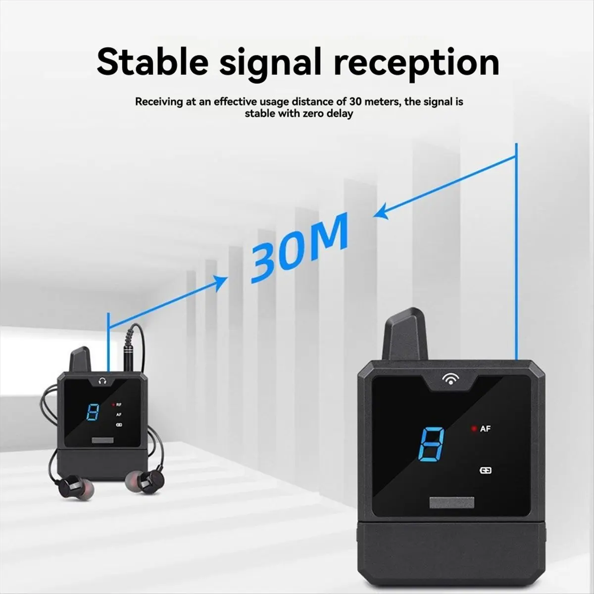 828 Wireless in-Ear Monitor System Rechargeable Portable Audio Monitors UHF Free FM for Bands, Small Concerts