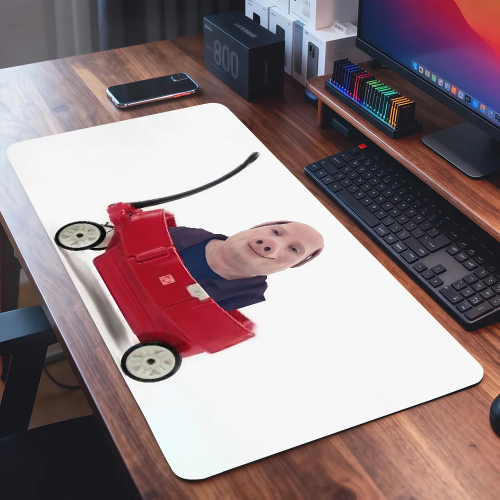 Funny print J-John Pork Mouse Pad Square Office Gaming Desk Mat Waterproof Non-Slip Rubber Decorative