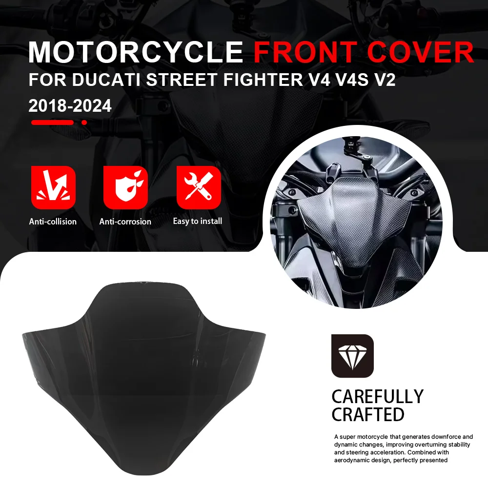 Motorcycle Front windshield Deflector Front Spoiler For DUCATI Street Fighter V4 V4S V2 2018-2024 Front Cover Fairing Protection