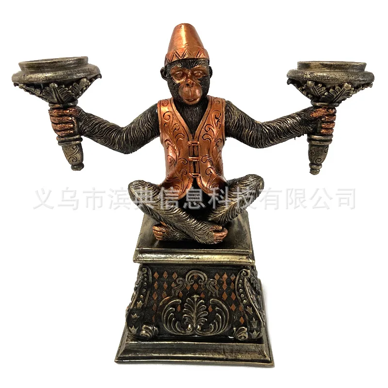 

Cross-Border New Arrival Religion Resin Candlestick Monkey Candle Desktop Decoration Living Room Resin Decorative Crafts Wholesa