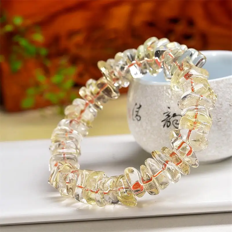 

Natural Citrine Freeform Bead Bracelet For Women Men Love Gift Crystal Beads Strands Jewelry Gift 1PCS