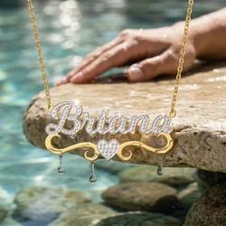 Personalized Heart Initial Necklace Custom A-Z 26 Letter Pendant Gold Plated Jewelry For Women Best Christmas Gifts