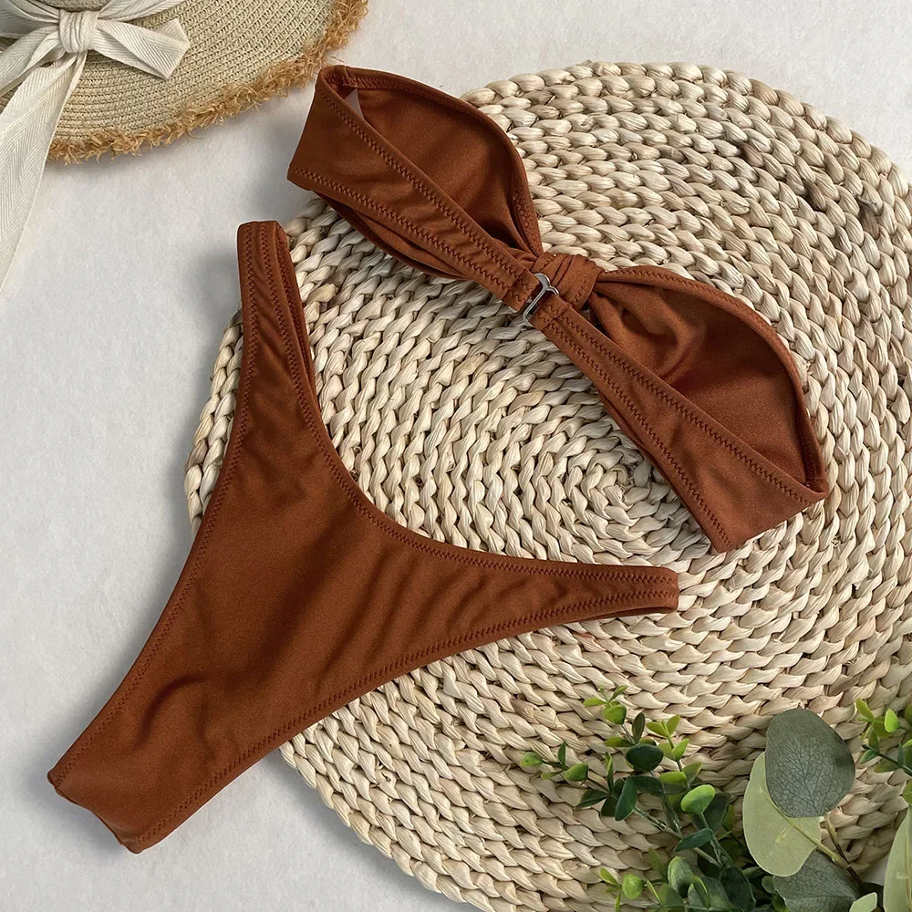 Bikini Set New Bathing Suit for Women Two-Piece Summer Sexy Bikini Triangle Brazilian 2-piece Halter Swimwear Push Up Swimsuit