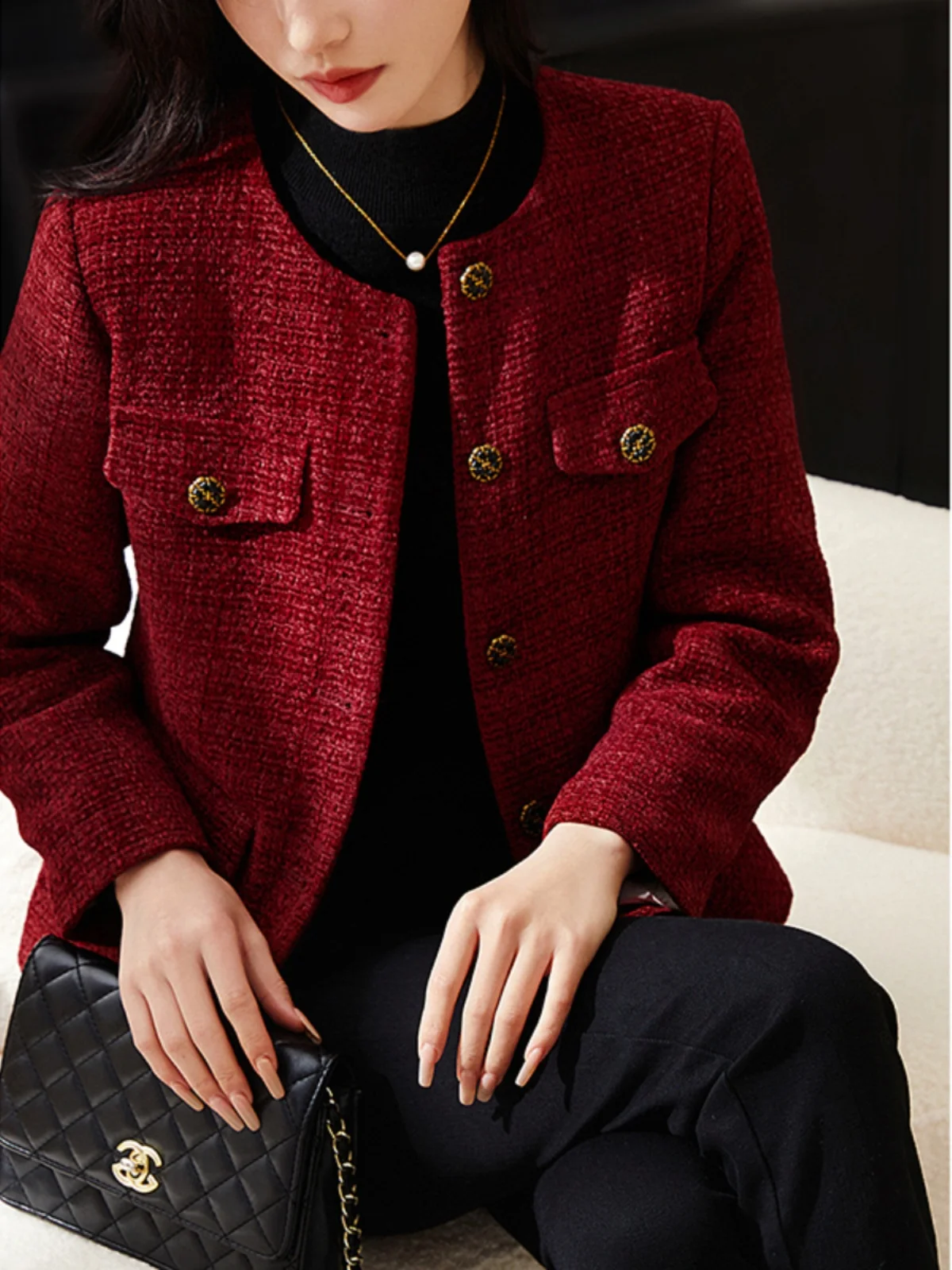 

Женское зимнее пальто Chenyun Red Lady: новое, шерстяное, твидовое, с наполнителем из пуха, для повседневной носки, прямого кроя, 70% полиэстер, 30% шерсть