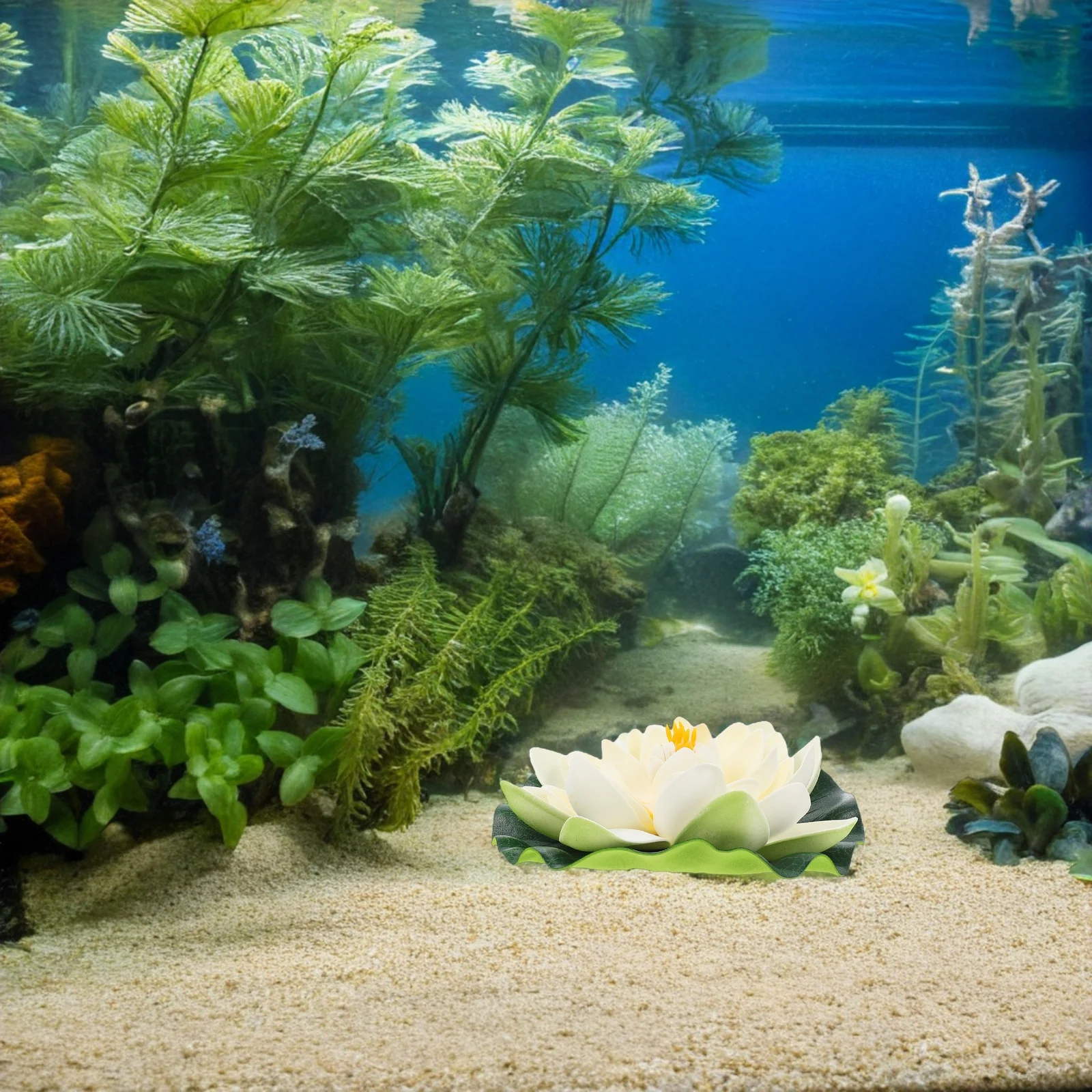 

8Pcs Floating Artificial Lotus for Pool Pond Fish Tank Aquarium Realistic Foam Lily Pads Garden Decoration