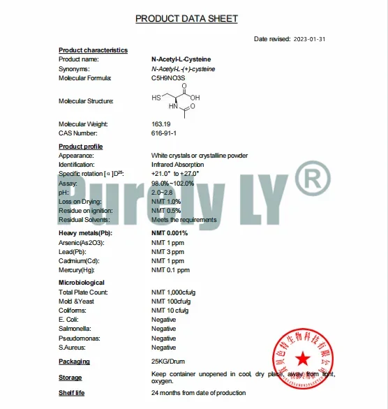 50g-1000g 99% Pure N-Acetysl L-Cysteined,NAC