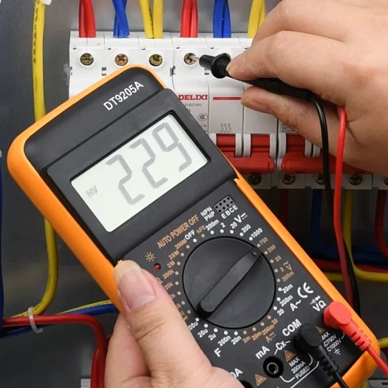 DT9205A Digital Multimeter AC/DC Transistor Tester Electrical NCV Test Meter Profesional Analog Auto Range Multimetro