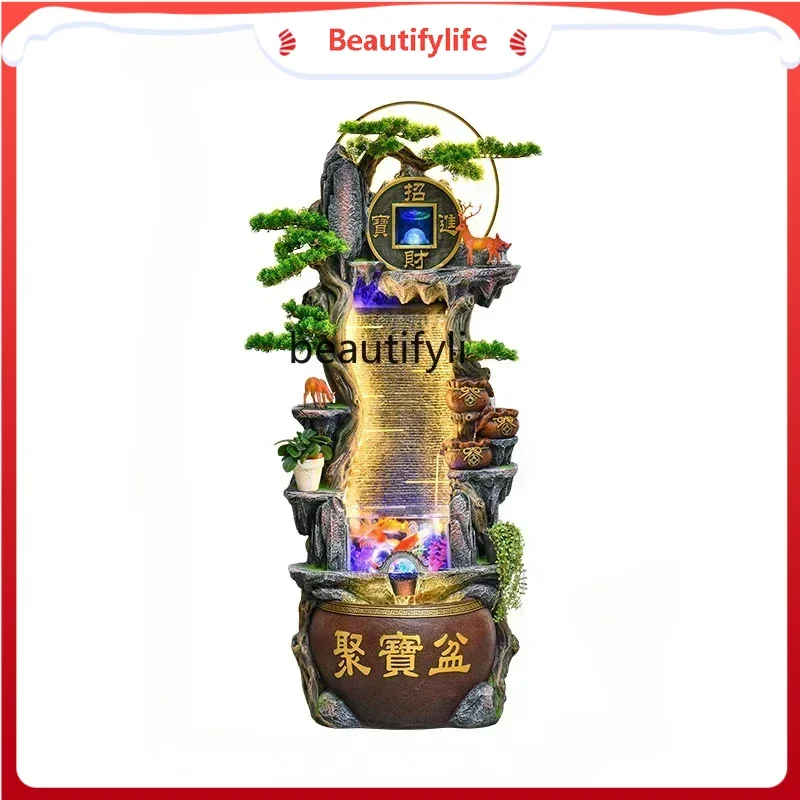 K185 K18 A26 Lucky treasure cornucopia water curtain wall fountain water feature fish tank landscaping decoration floor ornament