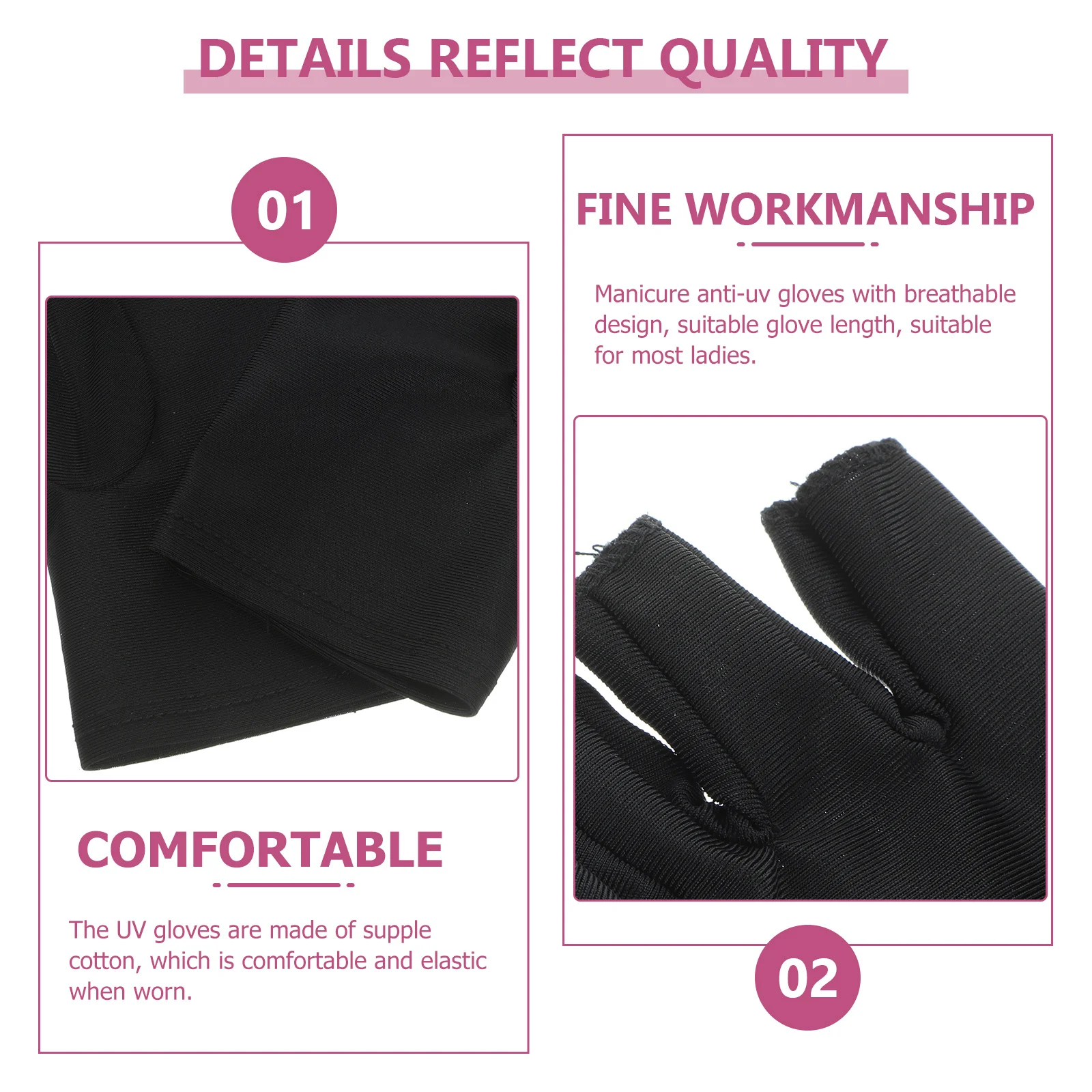 

1Pair Nail Anti-Uv Gloves Manicure Protective Breathable Cotton Elastic Gloves Heat Protection Nail Art Accessory
