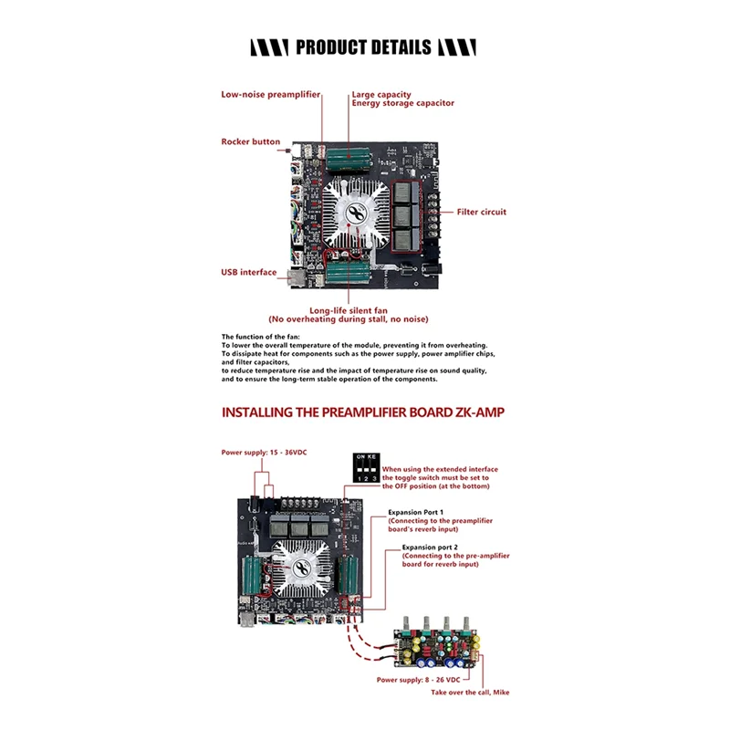 【Vendita veloce】ZK-HT21 TDA7498E Amplificatore di potenza digitale a 2.1 canali 160Wx2+ 220W Modulo amplificatore di potenza audio APP Bluetooth