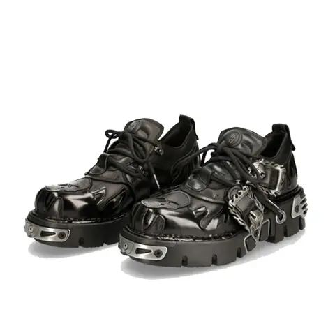 पुरुषों के लिए गाय के चमड़े के मोटरसाइकिल जूते, लौ नक्काशीदार विंटेज रॉक जूते, नए पंक जूते, धातु के लो टॉप प्लेटफॉर्म जूते, आउटडोर जूते 48 10 best sales पुरुषों के प्लेटफ़ॉर्म बूट - №5